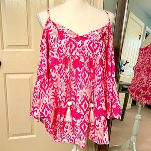 Lilly Pulitzer Cold Shoulder Spaghetti Strap Tunic Top.